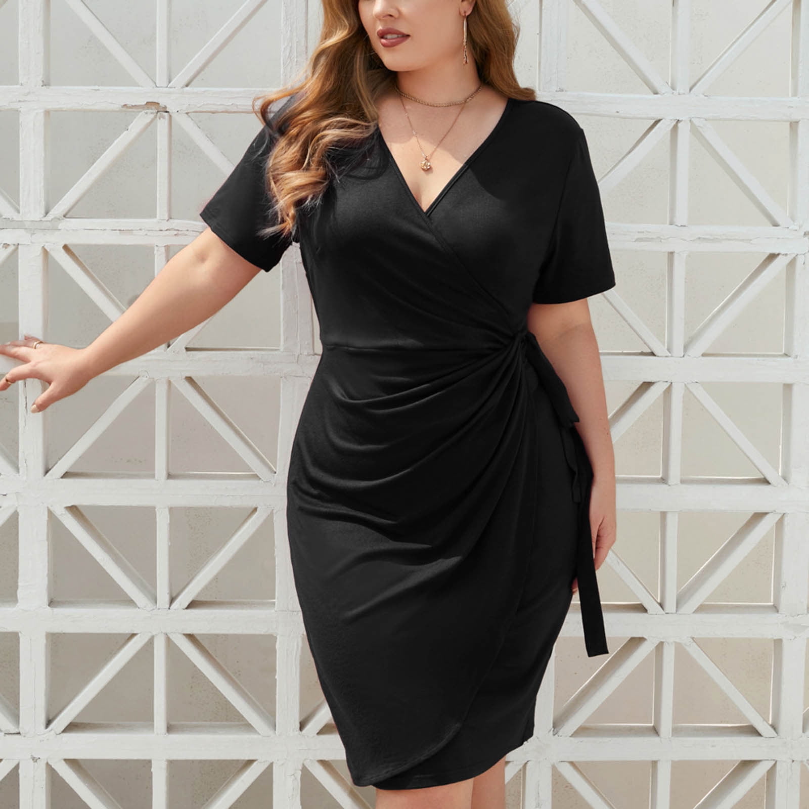 plus size black cocktail dresses with sleeves